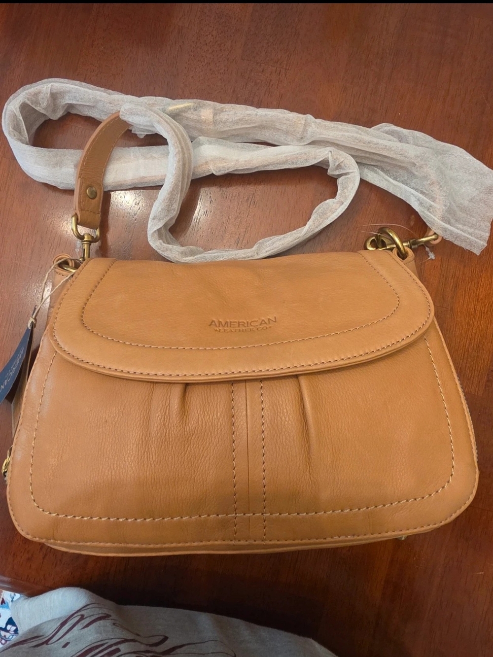 American Leather Tan Crossbody Shoulder Bag